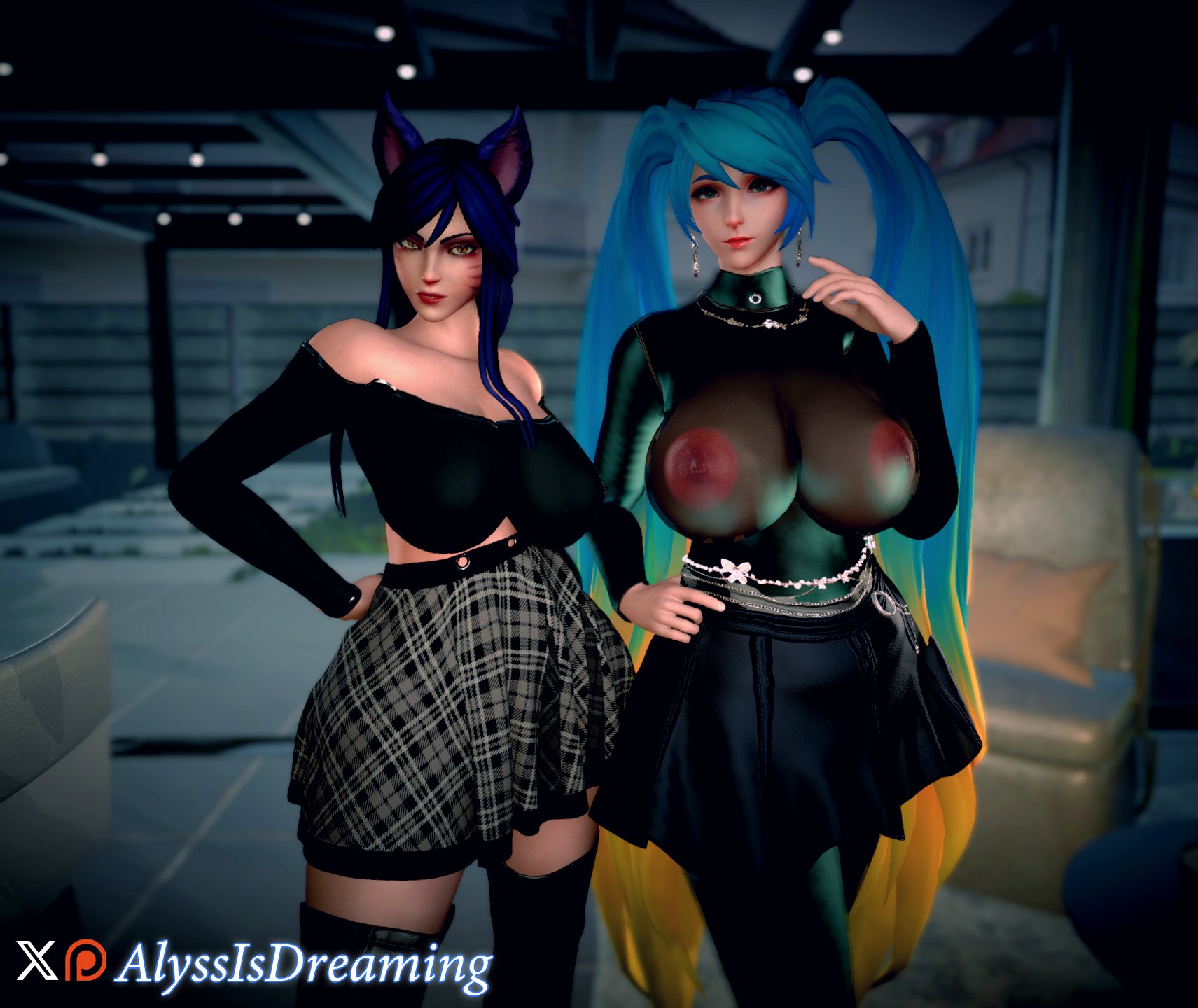 Ahri and Sona. (AlyssIsDreaming)