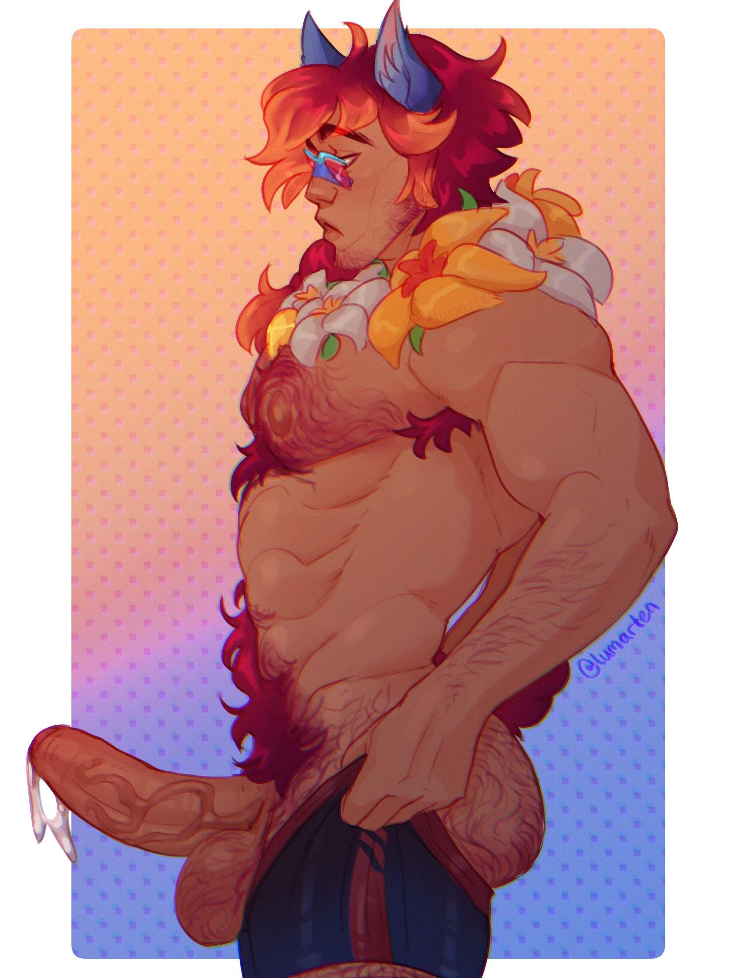 Sett looks at his nice cock (Lumarten)