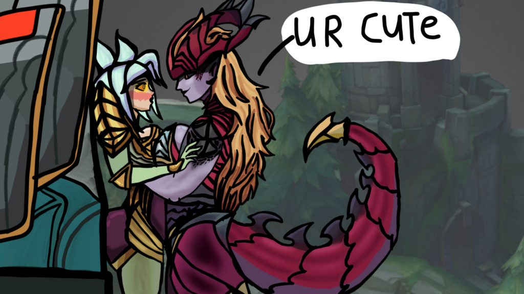 Shyvana and kayle (artist: RogueGwen aka me)